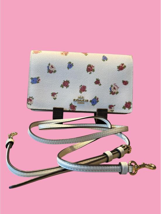 Coach Handbags - Coach Floral Leather Wallet on Chain Crossbody Clutch